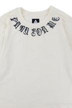 Anthem oversized twofer tee in Jet Stream cream heavyweight cotton with ribbed collar and cuffs