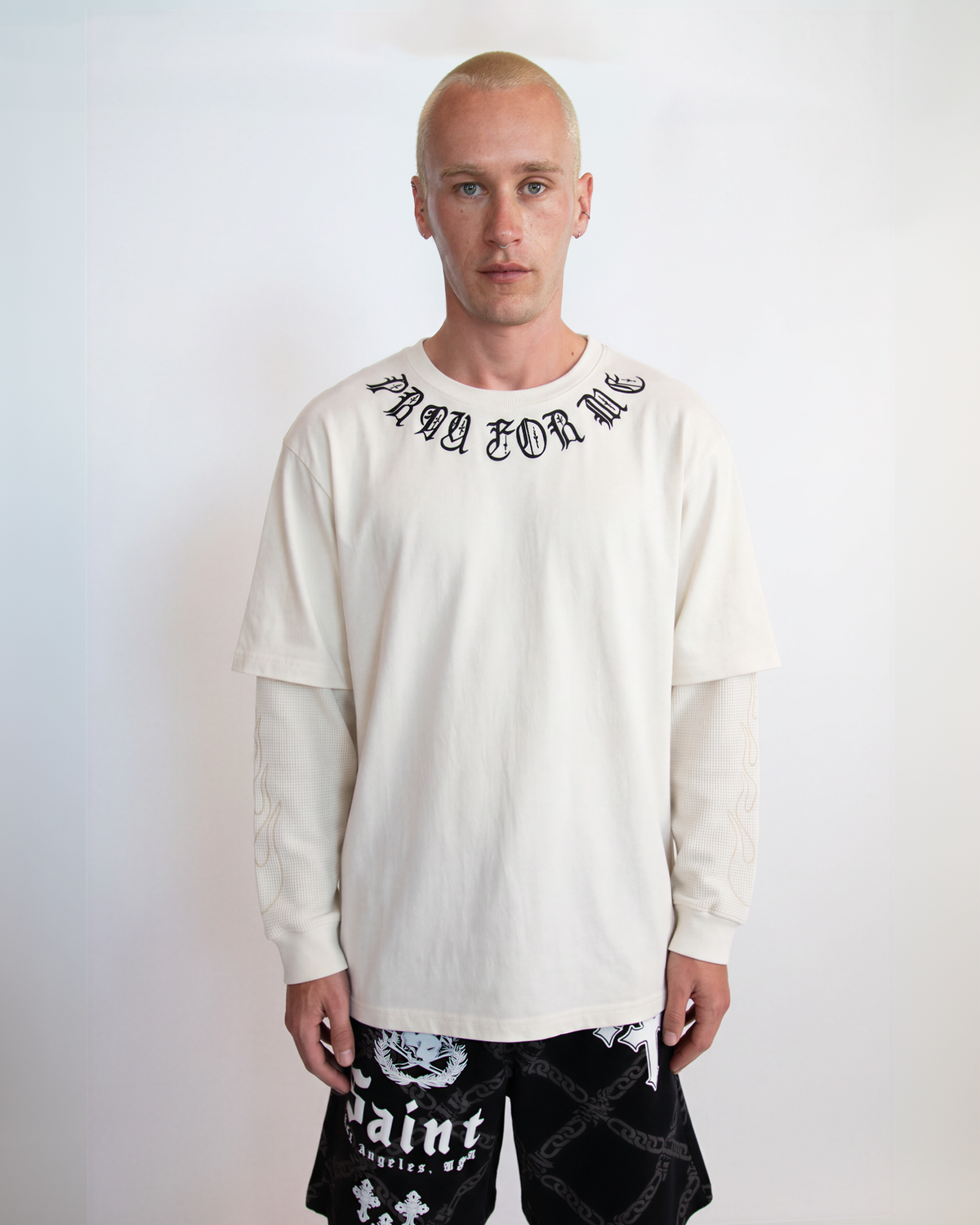 ANTHEM PRAY FOR ME OVERSIZED GRAPHIC TWOFER TEE