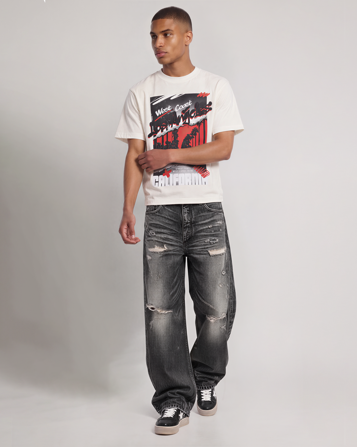 CAHUENGA WEST COAST LA PALM OVERSIZED GRAPHIC TEE