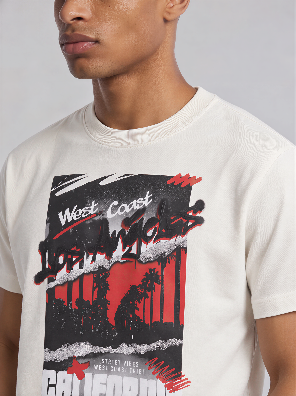 CAHUENGA WEST COAST LA PALM OVERSIZED GRAPHIC TEE