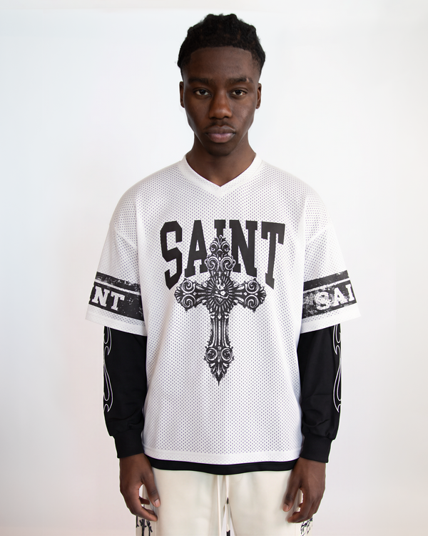 ENCINO SAINT CROSS OVERSIZED GRAPHIC TWOFER TEE
