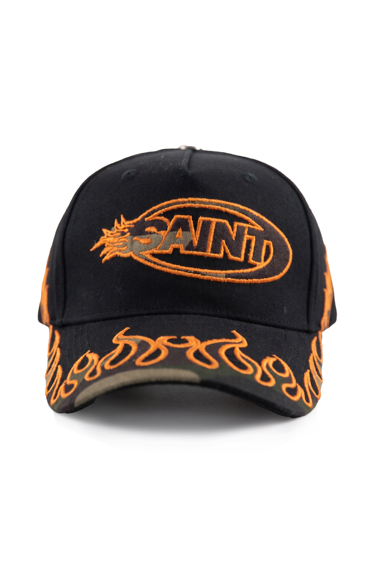 KALEB SAINT RACING ORANGE FLAME CAMO CAP