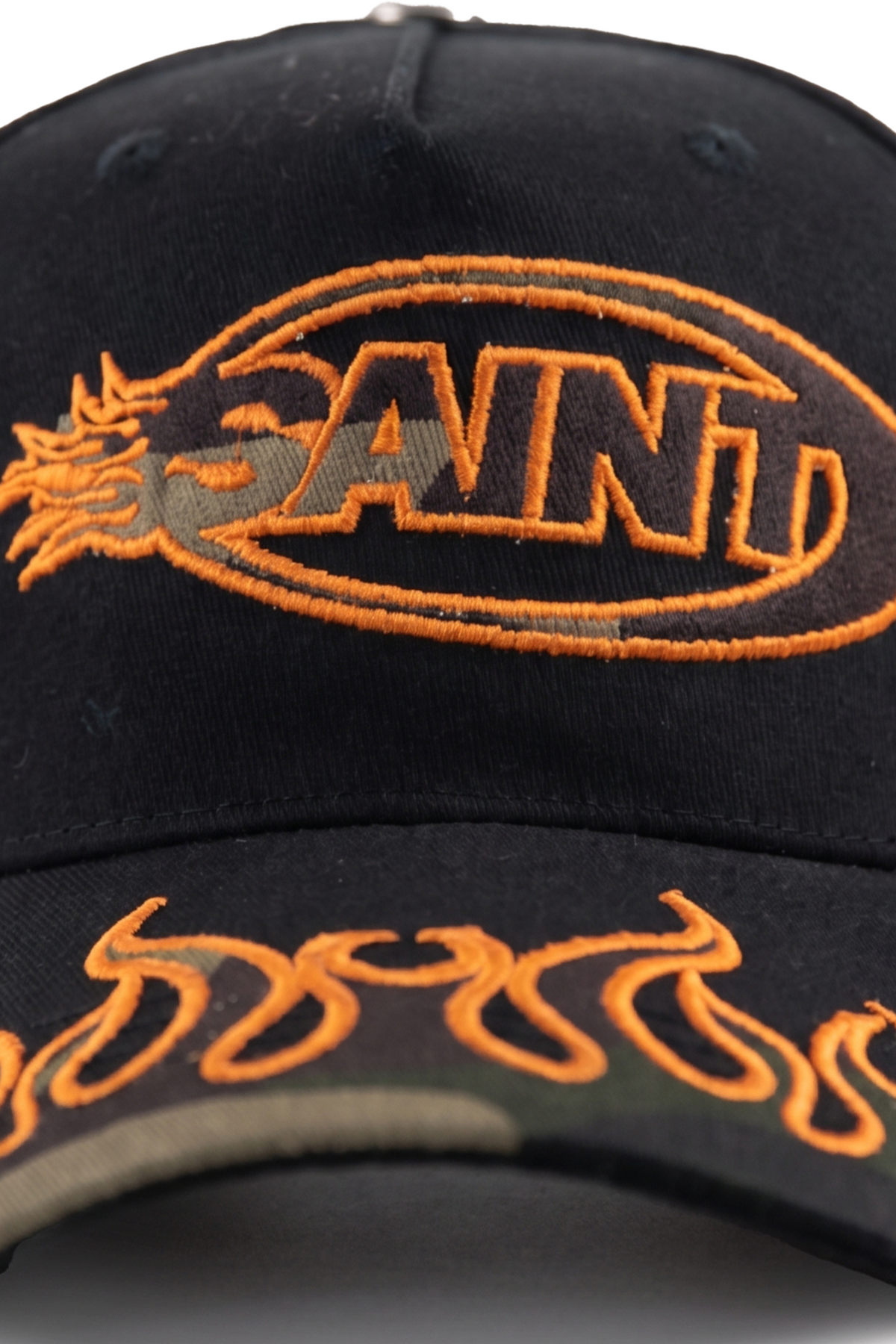 KALEB SAINT RACING ORANGE FLAME CAMO CAP