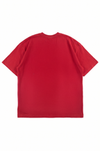 Legacy oversized graphic tee in Samba red heavyweight cotton with a ribbed crewneck collar