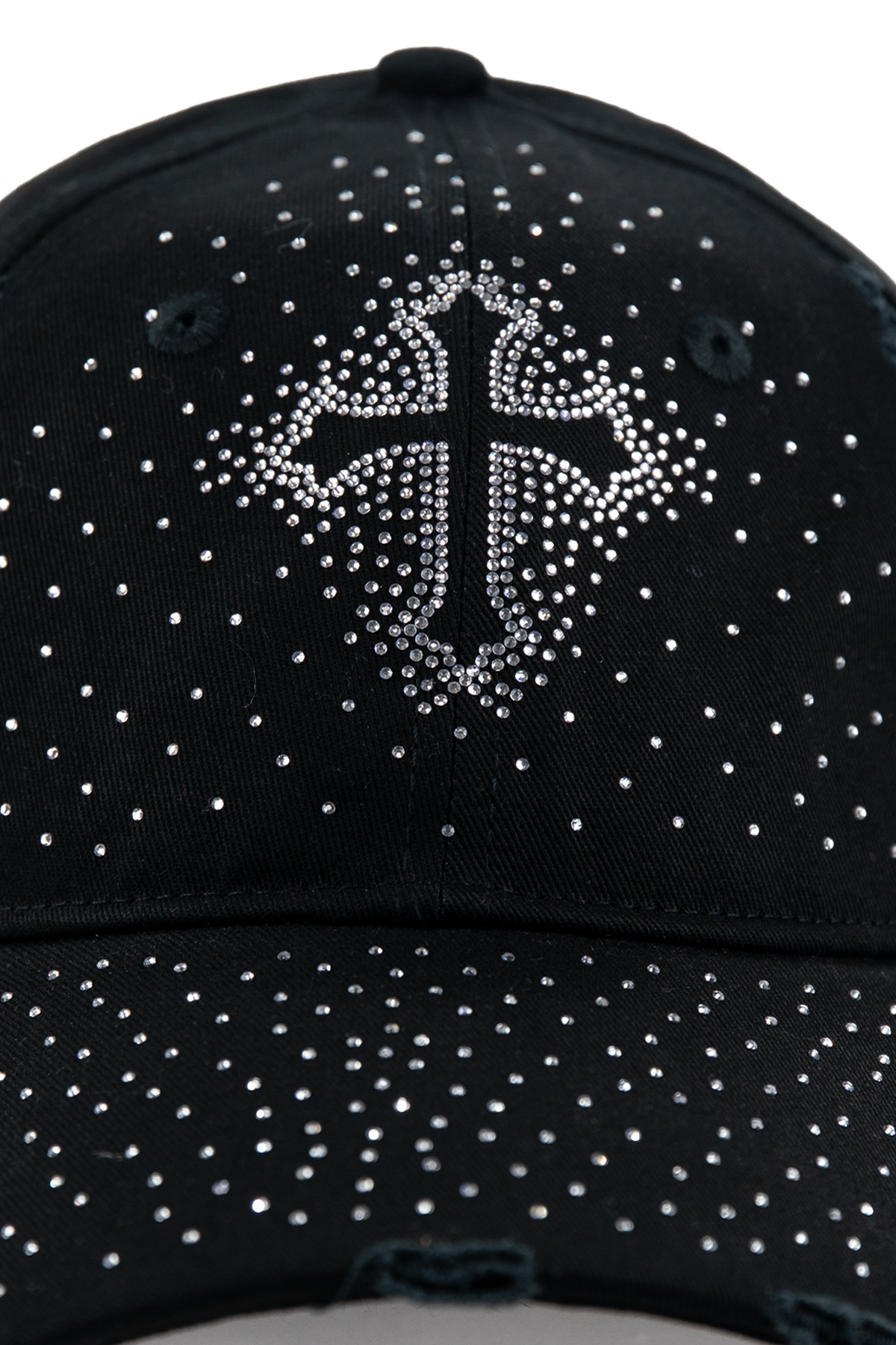 MIDNIGHT DISTRESSED RHINESTONE CROSS CAP