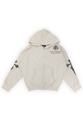 SABLE LACE CROSS OVERSIZED GRAPHIC ZIP UP HOODIE