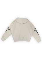 SABLE LACE CROSS OVERSIZED GRAPHIC ZIP UP HOODIE