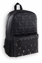 17" EMBOSSED SKULL STUDDED BACKPACK
