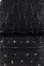 17" EMBOSSED SKULL STUDDED BACKPACK