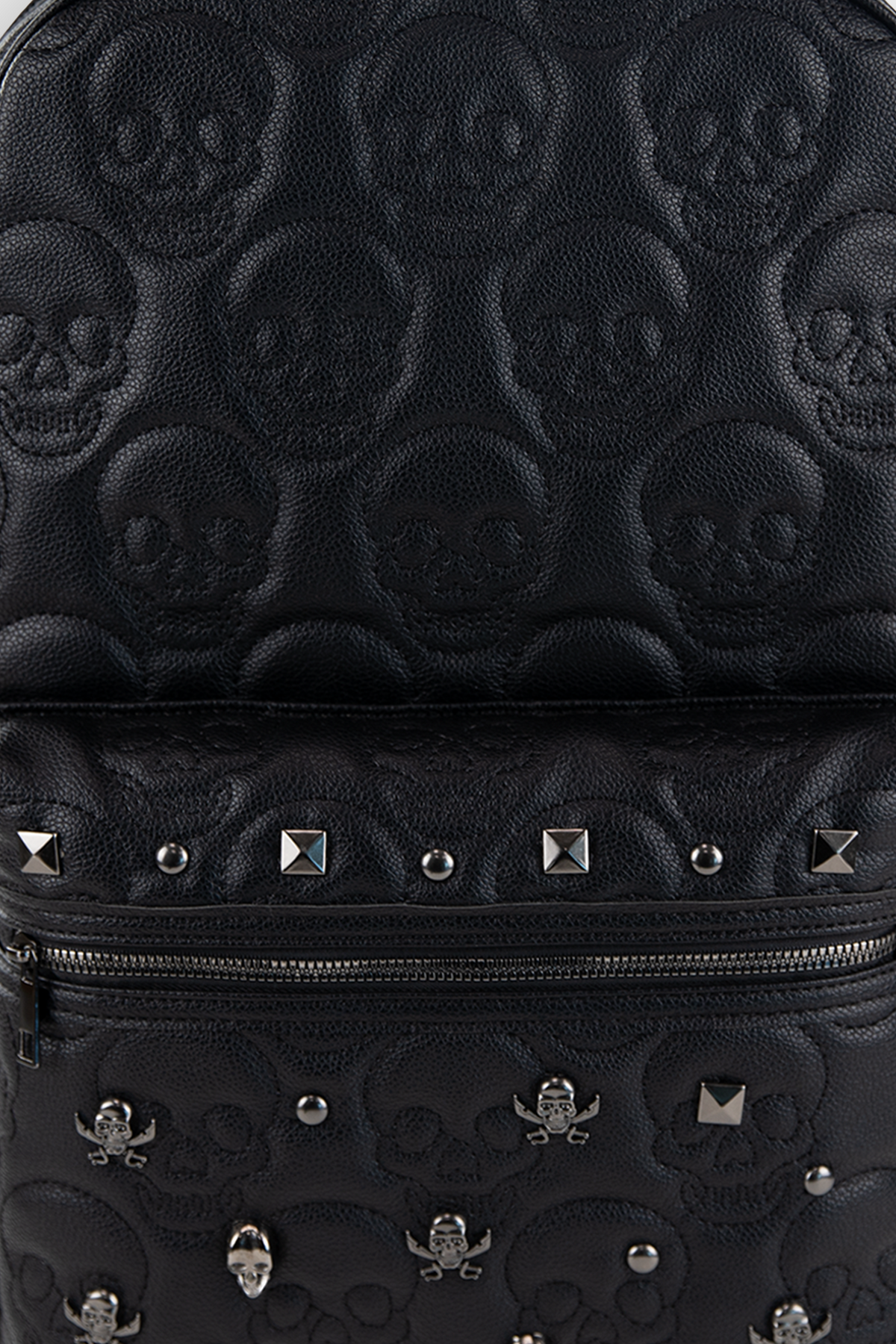 17" EMBOSSED SKULL STUDDED BACKPACK