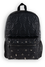 17" EMBOSSED SKULL STUDDED BACKPACK