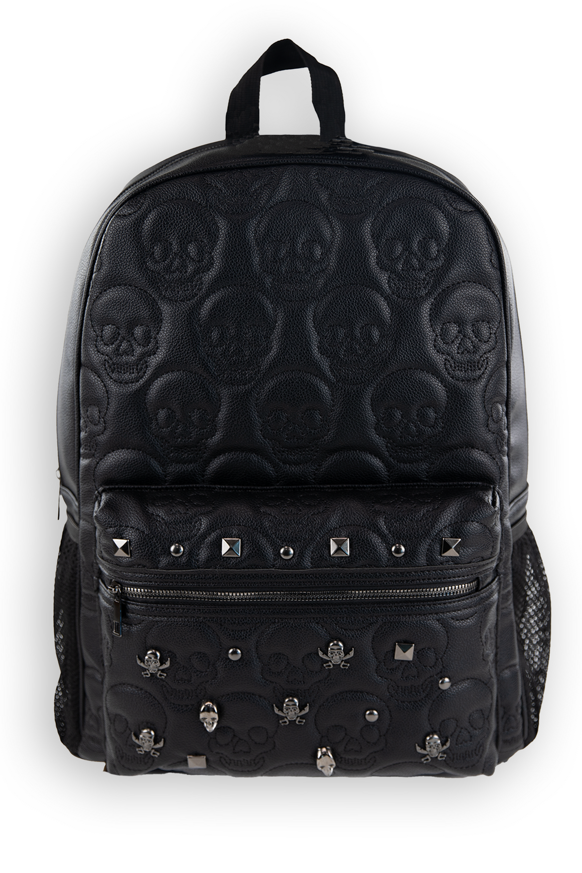 17" EMBOSSED SKULL STUDDED BACKPACK