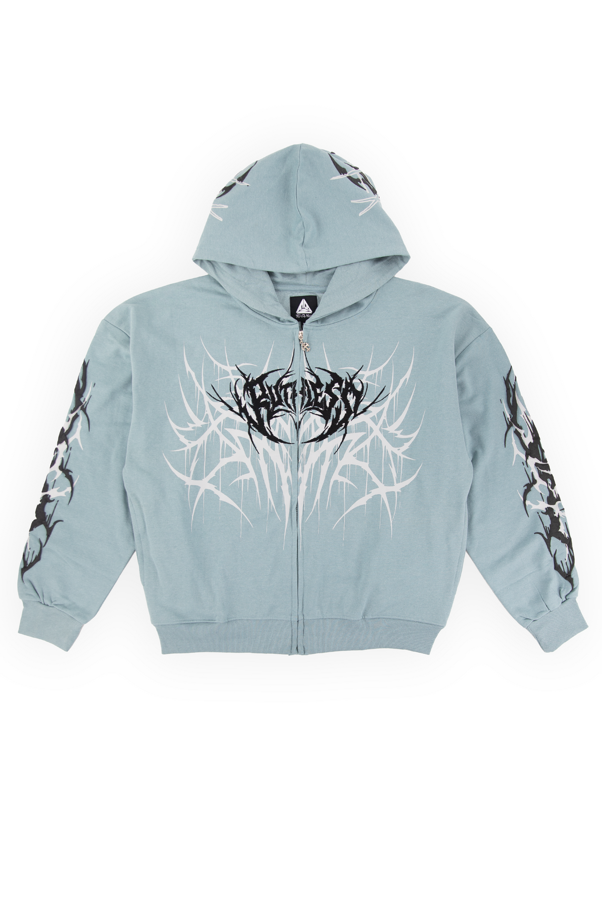 THORN RUTHLESS OVERSIZED GRAPHIC ZIP UP HOODIE