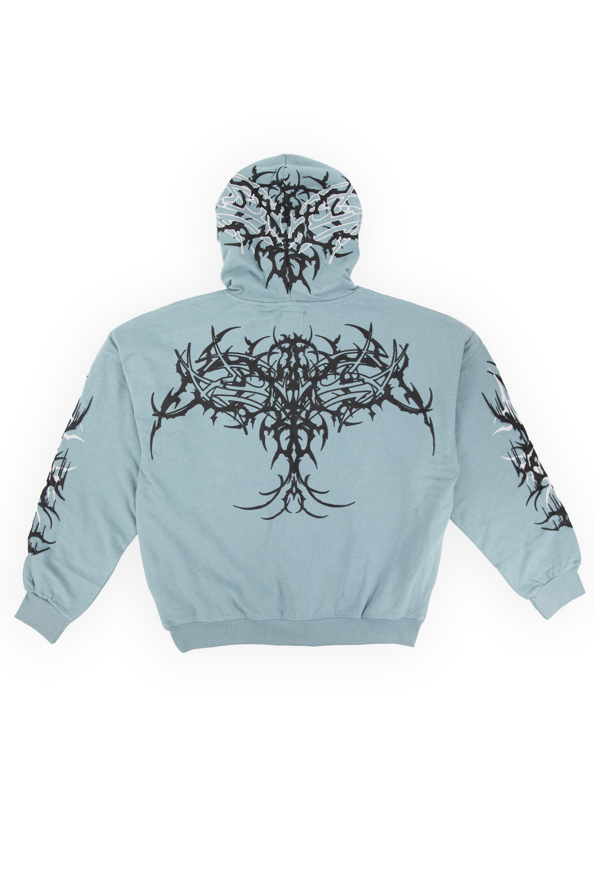 THORN RUTHLESS OVERSIZED GRAPHIC ZIP UP HOODIE