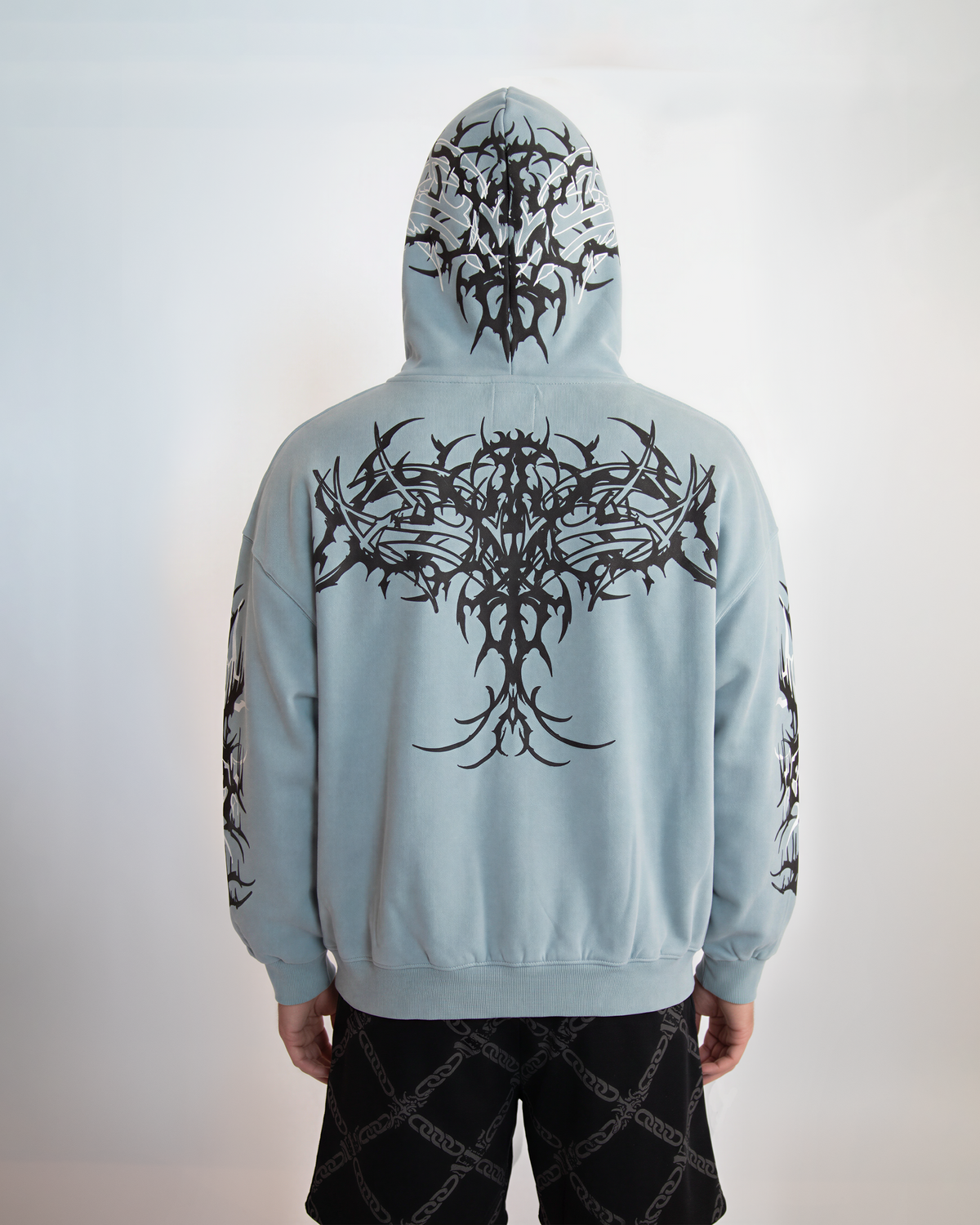 THORN RUTHLESS OVERSIZED GRAPHIC ZIP UP HOODIE